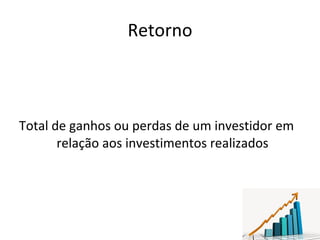 Retorno Total de ganhos ou perdas de um investidor em relação aos investimentos realizados 
