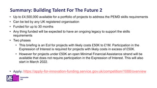 Building Talent for the Future 2 – Expression of Interest Briefing