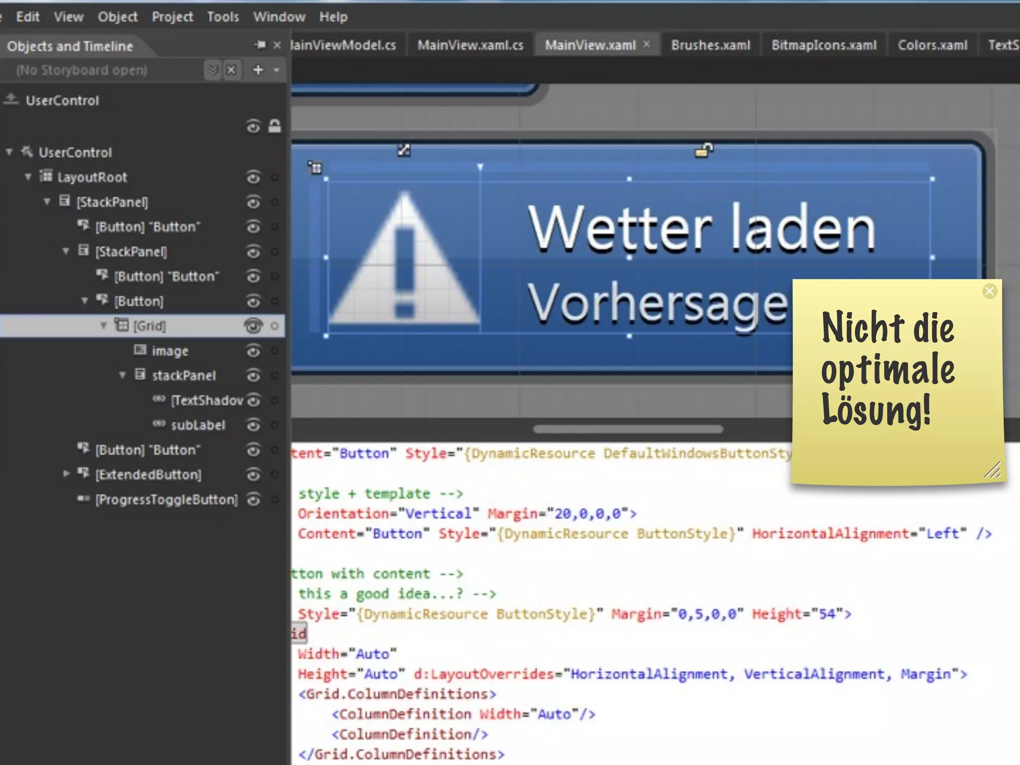 Nicht die
optimale
Lösung!
 
