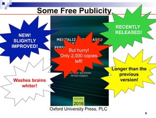 Some Free Publicity
2016
Oxford University Press, PLC
RECENTLY
RELEASED!
NEW!
SLIGHTLY
IMPROVED!
Washes brains
whiter!
Longer than the
previous
version!
But hurry!
Only 2,000 copies
left!
5
 
