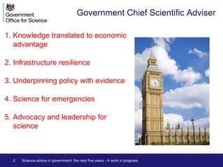 Science advice in government: the next five years | PPT