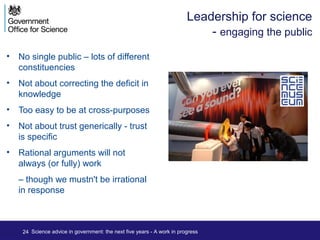 Science advice in government: the next five years | PPT