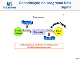 103
Constituição do programa Seis
Sigma
 
