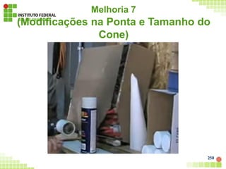 Melhoria 7
(Modificações na Ponta e Tamanho do
Cone)
250
 