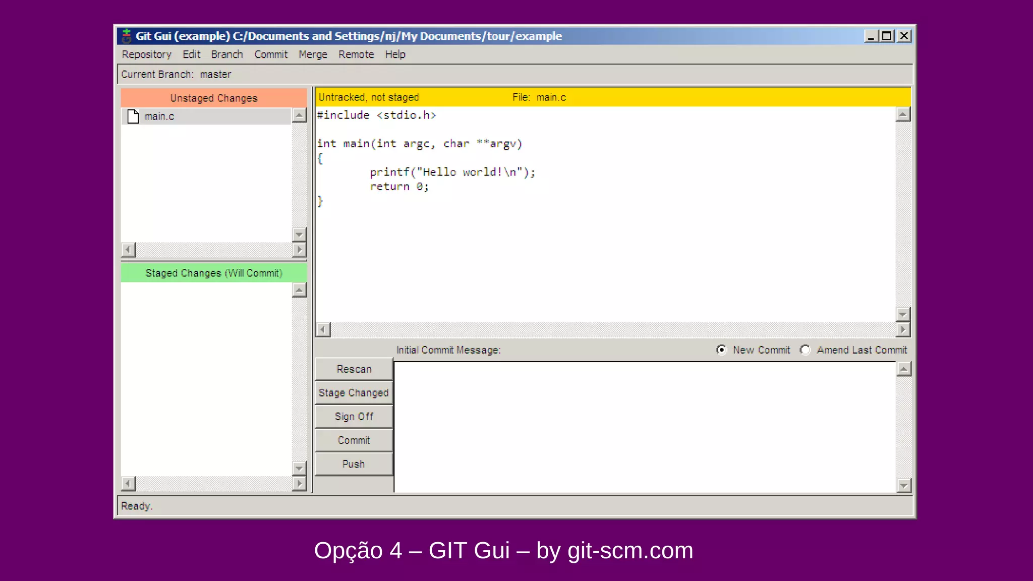 Opção 4 – GIT Gui – by git-scm.com 
 