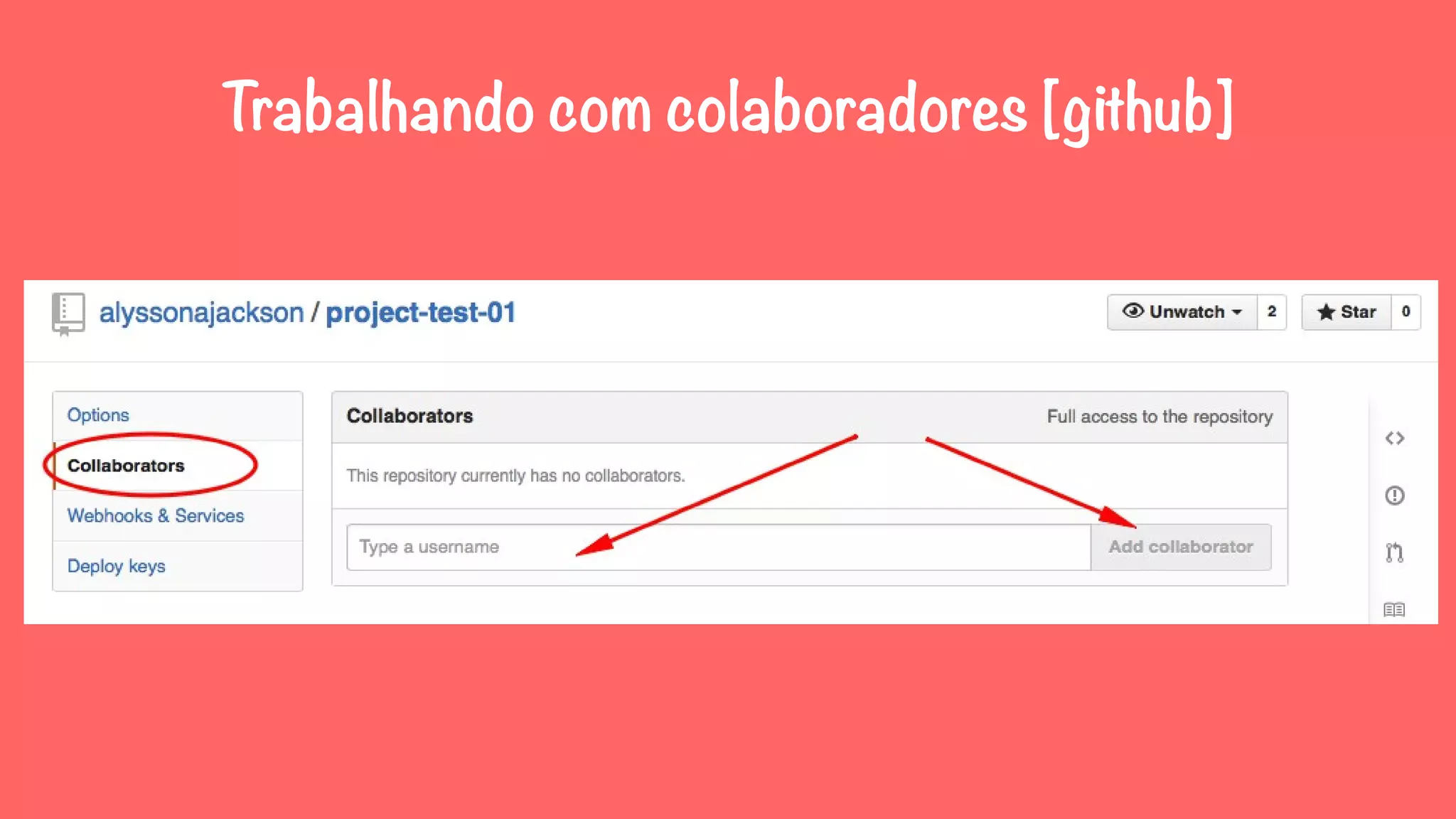 Trabalhando com colaboradores [github] 
 