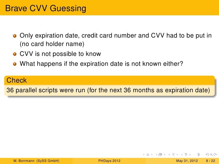 guessing cvv spoofing payment and experiences with fraud detection sy