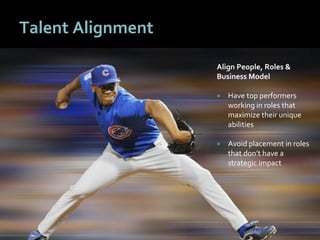 3636
Talent Alignment
Align People, Roles &
Business Model
 Have top performers
working in roles that
maximize their unique
abilities
 Avoid placement in roles
that don’t have a
strategic impact
 