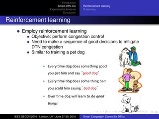 11/ 36
Introduction
Smart-DTN-CC
Experimental Analysis
Conclusion
Reinforcement learning
Q-learning
Reinforcement learning...