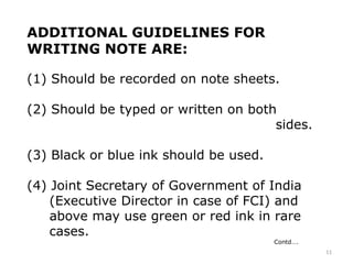 Noting Format Presentation on Noting & Drafting in government offices | PPT