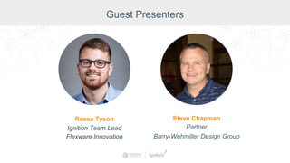 Guest Presenters
Steve Chapman
Partner
Barry-Wehmiller Design Group
Reese Tyson
Ignition Team Lead
Flexware Innovation
 