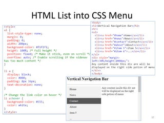 HTML List into CSS Menu
37
 