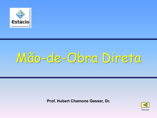 Prof. Hubert Chamone Gesser, Dr.
Retornar
Mão-de-Obra Direta
 