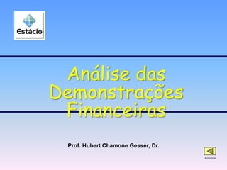 Prof. Hubert Chamone Gesser, Dr.
Retornar
Análise das
Demonstrações
Financeiras
 