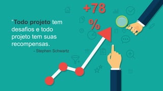 +78
%
“Todo projeto tem
desafios e todo
projeto tem suas
recompensas.
- Stephen Schwartz
 
