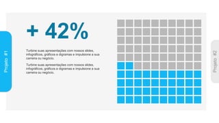 Projeto
#1
Turbine suas apresentações com nossos slides,
infográficos, gráficos e digramas e impulsione a sua
carreira ou negócio.
Turbine suas apresentações com nossos slides,
infográficos, gráficos e digramas e impulsione a sua
carreira ou negócio.
+ 42%
 