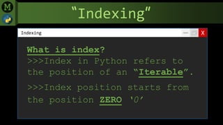 Python indexing (menard maranan) | PPT