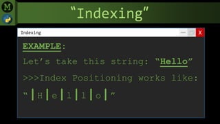 Python indexing (menard maranan) | PPT