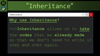 Python inheritance (menard maranan) | PPT