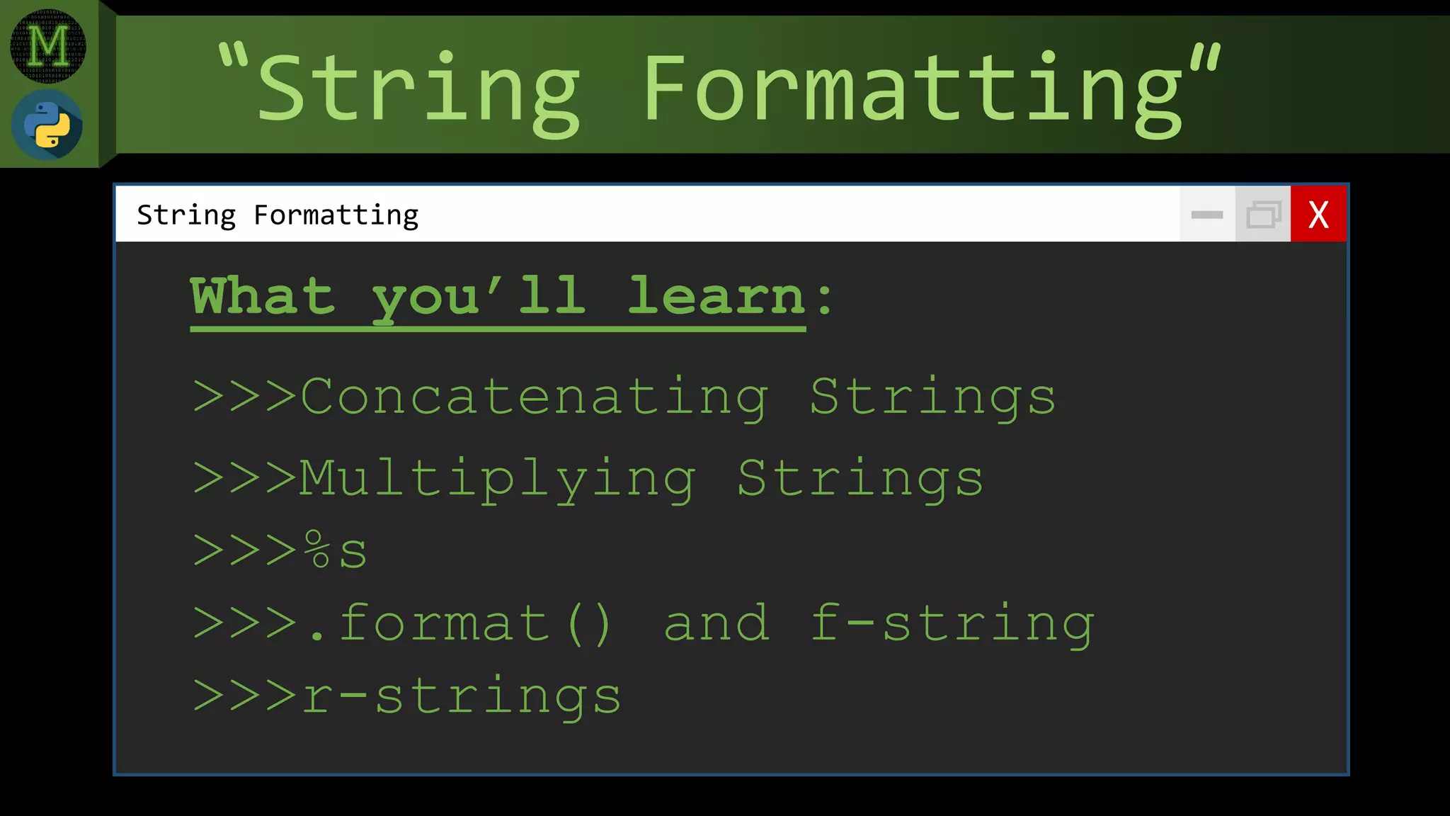 Python string formatting (menard maranan) | PPT