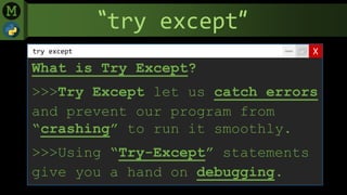 Python try except (menard maranan) | PPT