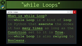Python while loops (menard maranan) | PPT