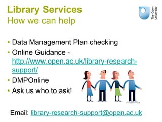 Writing successful data management plans | PPT