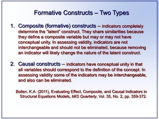 Formative Contruct Slides sem on pls-complete | PPT