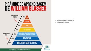 - Aprendizagem e motivação
- Teoria das Escolhas
 