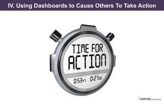IV. Using Dashboards to Cause Others To Take Action
 