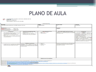 PLANO DE AULA
 
