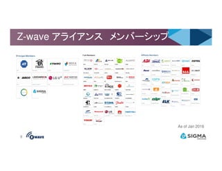 Z-wave アライアンス メンバーシップ
8
As of Jan 2016
 