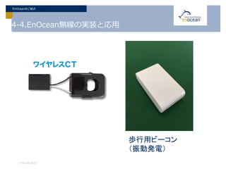 4-4.EnOcean無線の実装と応用
> 01.02.2017
EnOceanのご紹介
歩行用ビーコン
（振動発電）
 
