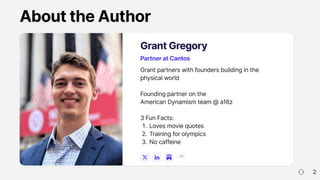 The State of Adventure Capital - Grant Gregory | Cantos