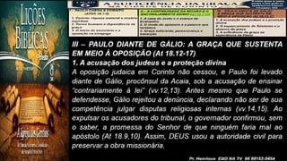 Slides Lição 6, CPAD, A suficiência da Graça na cidade de Corinto, 3Tr26,