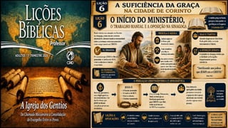 Slides Lição 6, CPAD, A suficiência da Graça na cidade de Corinto, 3Tr26,