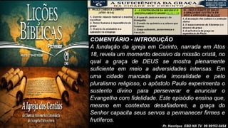 Slides Lição 6, CPAD, A suficiência da Graça na cidade de Corinto, 3Tr26,