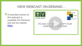 VIEW WEBCAST ON-DEMAND…
A recorded version of
this webcast is
available On-Demand,
and can be viewed
Here.

 
