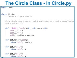 Copyright © 2015 Pearson Education, Inc.
The Circle Class - in Circle.py
 