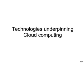 15.8
Technologies underpinning
Cloud computing
 