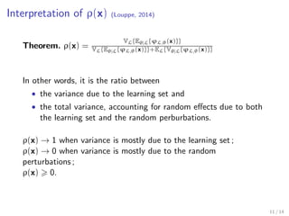 Diagnosing the generalization error of a decision tree 
 (Residual error : Lowest achievable error, independent of 'L.) 
 Bias : Decision trees usually have low bias. 
 Variance : They often suer from high variance. 
 Solution : Combine the predictions of several randomized trees 
into a single model. 
8 / 14 
 