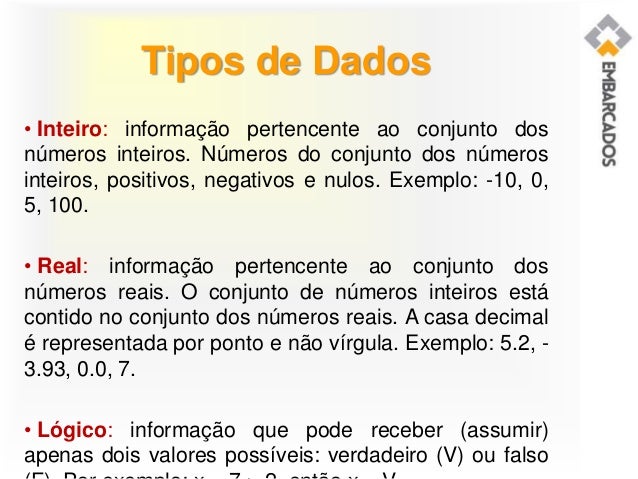 Algoritmos: Tipos de Dados