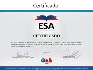 Certificado.
 