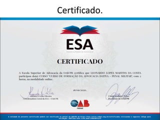Certificado.
 