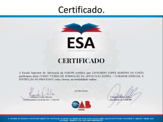 Certificado.
 