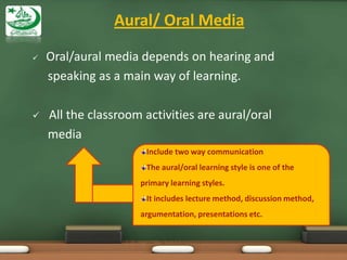 CHARACTERISTICS OF AURAL AND AUDIO MEDIA | PPTX