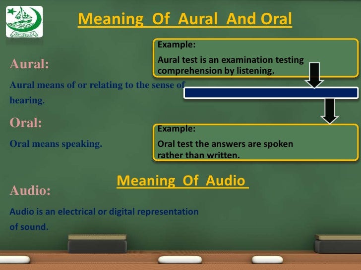 meaning of aural presentation