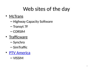 Simtraffic Software slides25vissim microsimulation model and traffic control | PPTX
