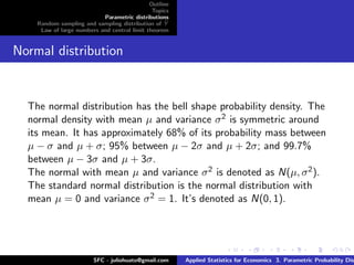 Two Normally Distributed Parametric Variable Applied Statistics - Parametric Distributions | PDF