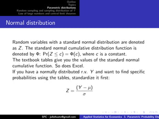Two Normally Distributed Parametric Variable Applied Statistics - Parametric Distributions | PDF